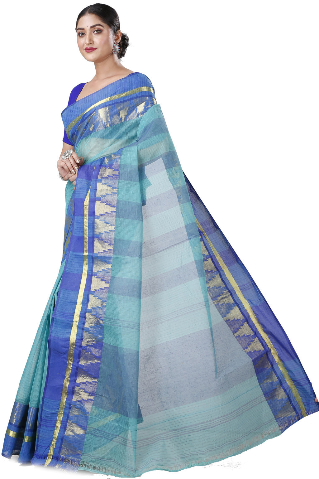 See Green Pure Cotton Vrinda Tant Saree (1091)